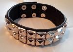 Leather Bicep Strap, 2 Row Lge Pyramid studs.